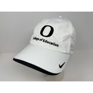 Rare‎ Nike Golf Oregon Ducks College of Education White Adjustable Strap Hat Cap
